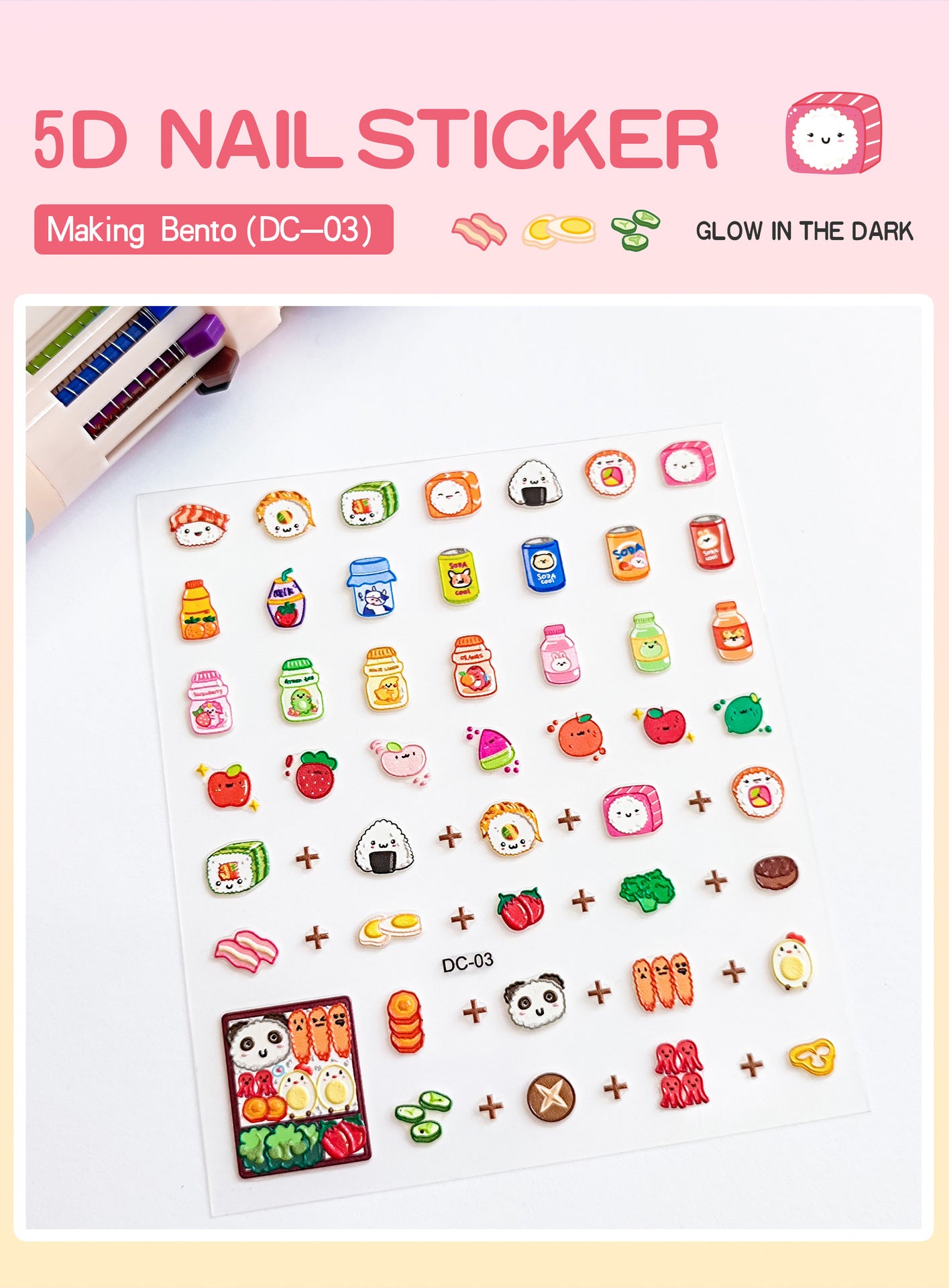 Children's Three-dimensional Relief Cute Animal Egg Doll Nail Stickers