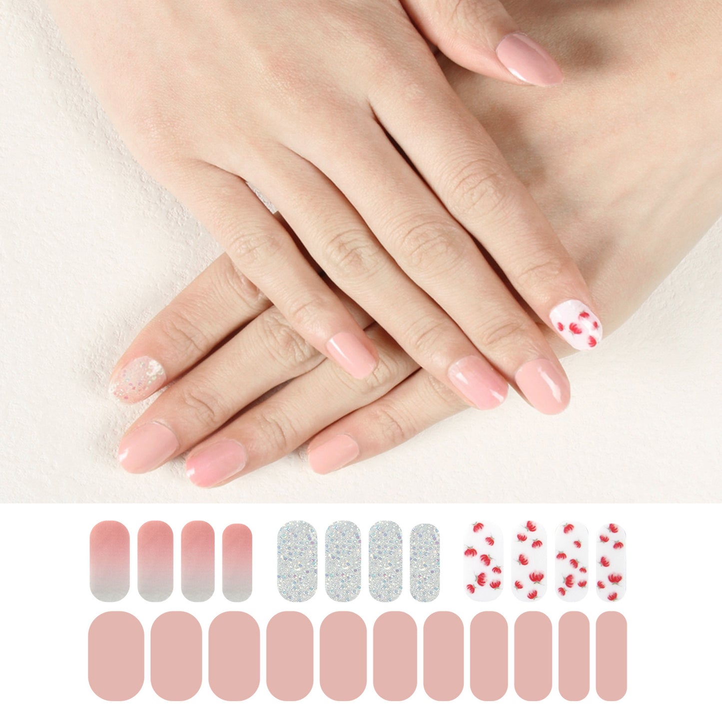 Autocollants pour ongles en gel flexible et imperméable pour les doigts