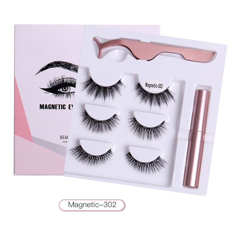 Pairs Magnetic Suction Eyelashes Natural Thick Comfortable Cross Artificial False Lashes