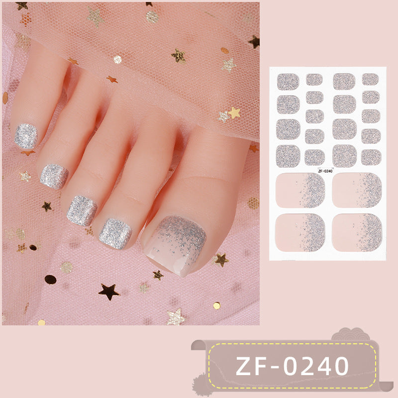 Applique Feet Solid Color Onion Powder Nail Stickers