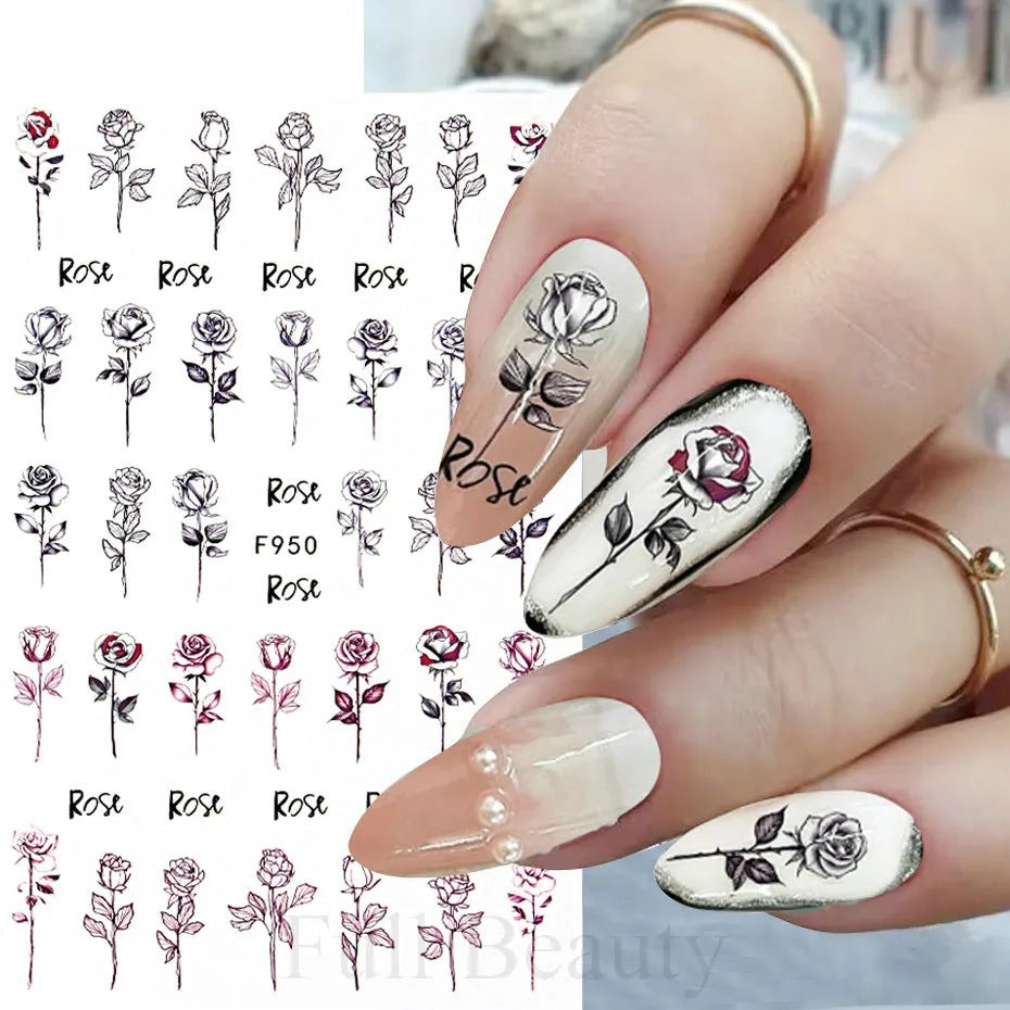 Halloween Dark Animal Devil Adhesive Skull Nail Stickers