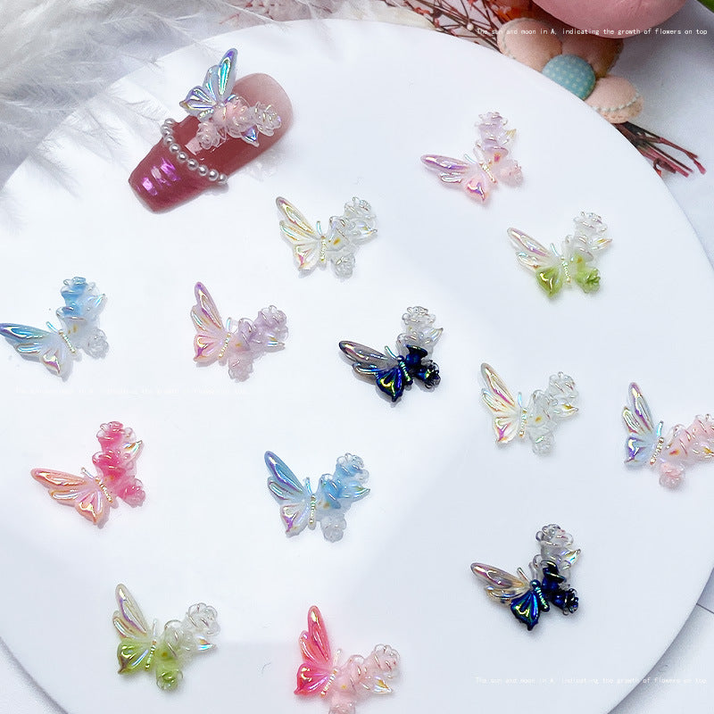 Butterfly Ornament Luminous Jewelry Super Fairy Nail Care Nail Art