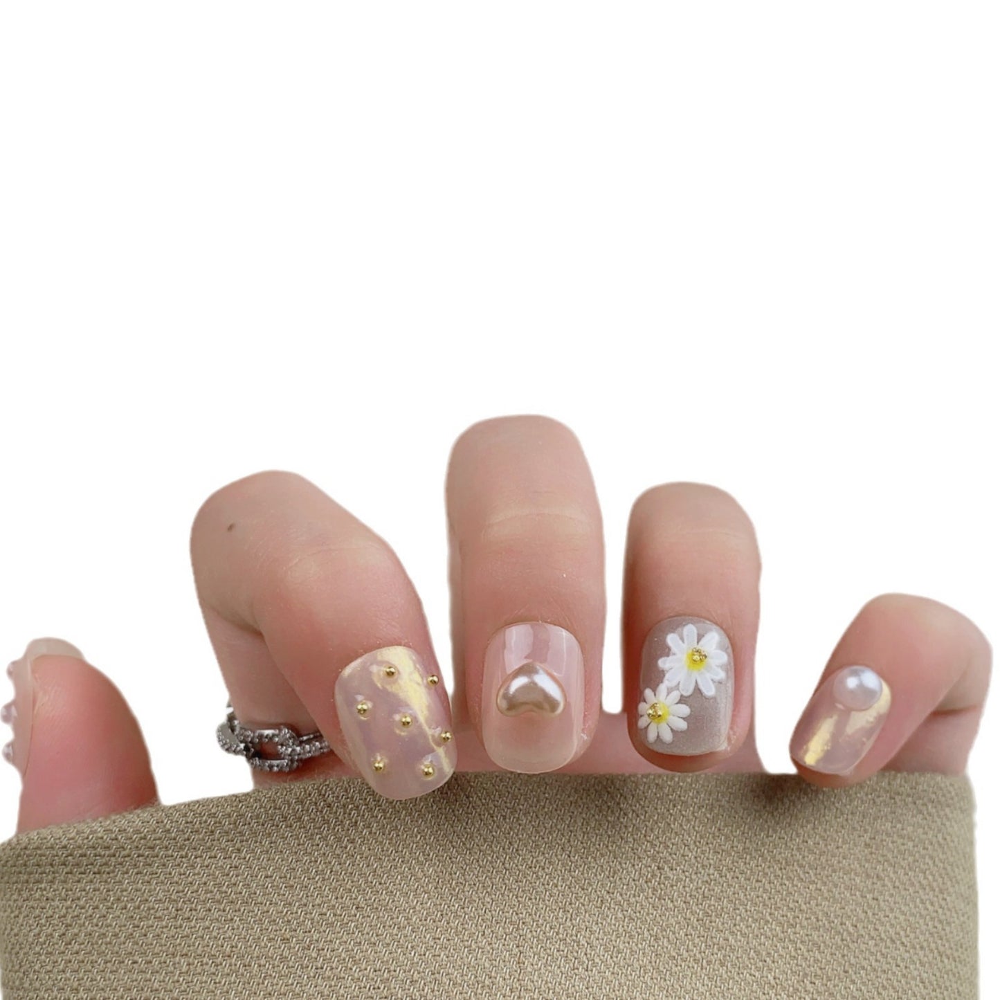 Flower Handmade Wear Summer White Little Nail Stickers