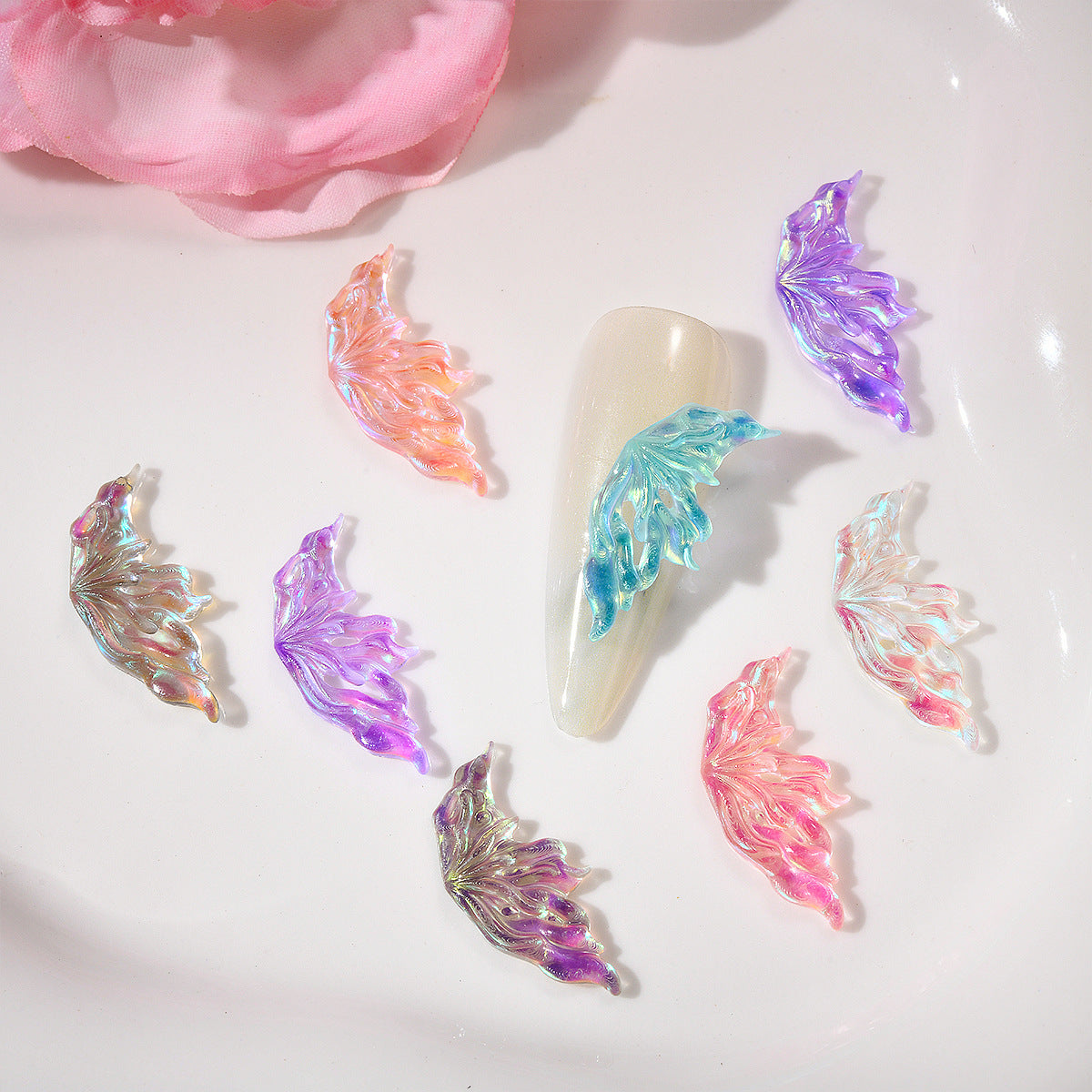 Glittering Half Wing Butterfly Ornament Phone Nail Care Nail Art