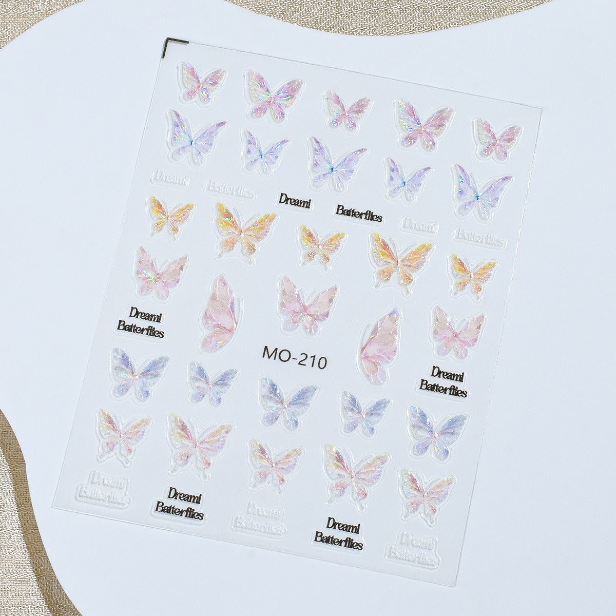 Glaze Butterfly Pink Shell Bright Color Nail Stickers