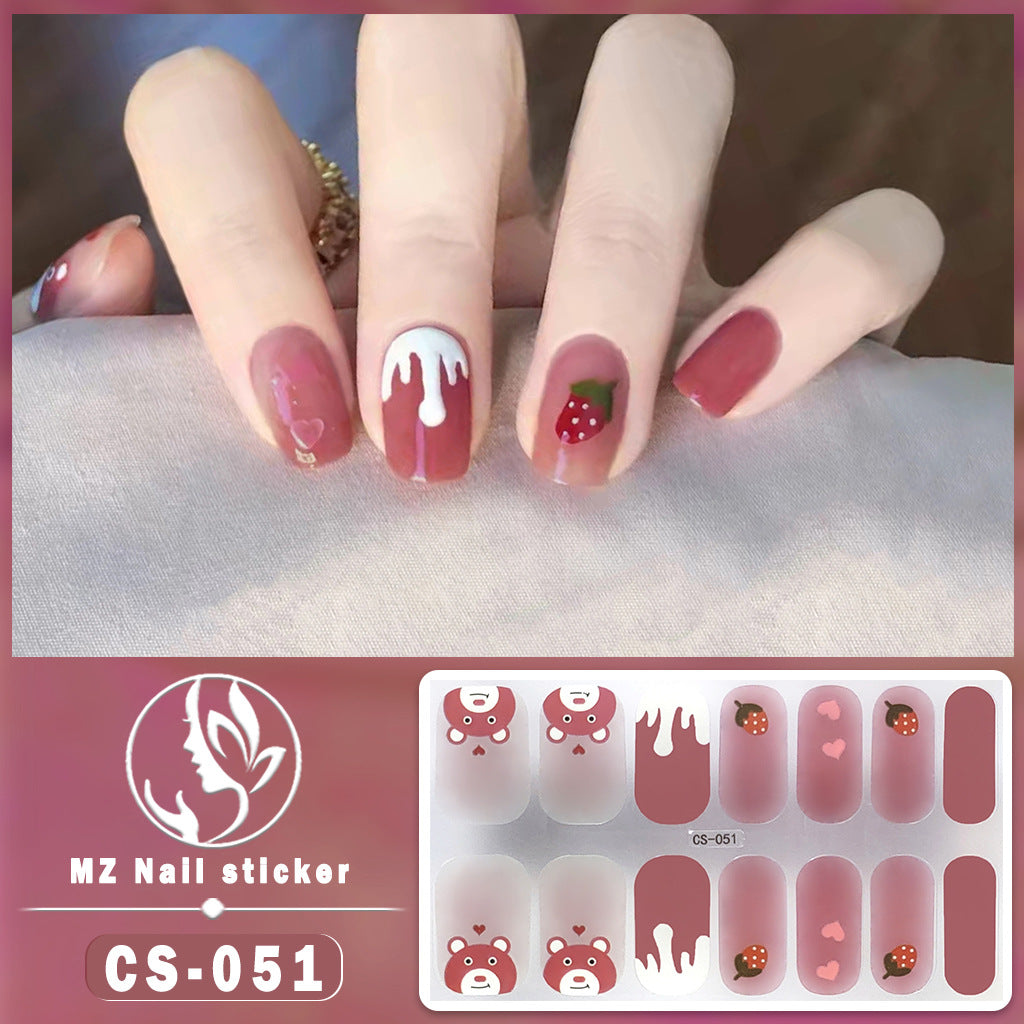 Applique Full Paste Blooming Contrast Color Nail Stickers