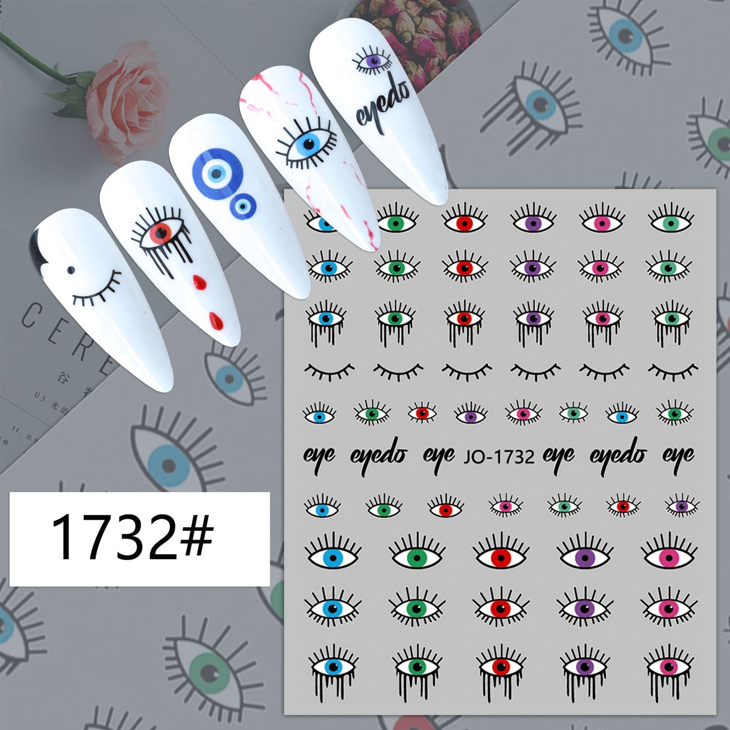 New Beautiful Fashion Demon Blue Color Nail Stickers