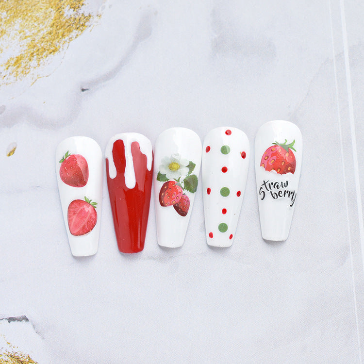 Strawberry Fruit Peach Decals Fingernail Decoration Nail Stickers