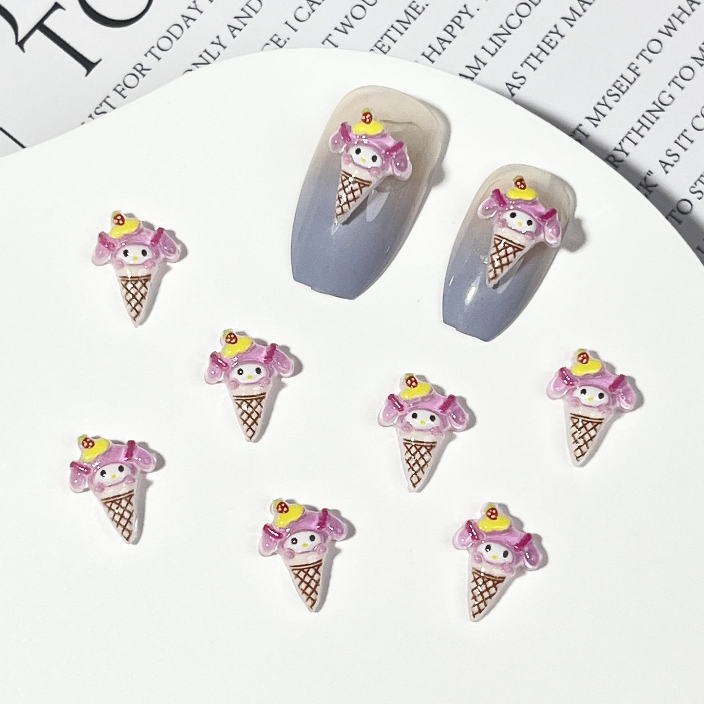 Ice Cream Cartoon Ornament Summer Cone Nail Care Nail Art