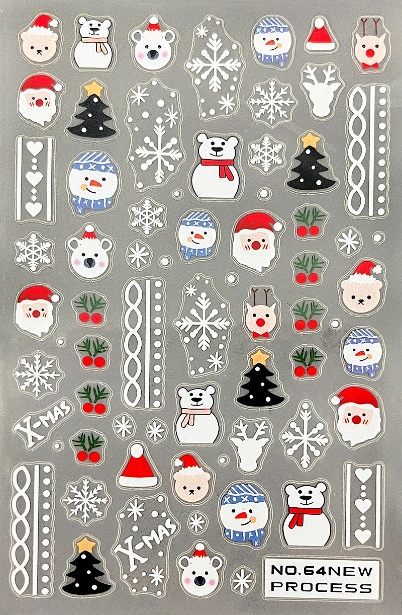 Live Broadcast Christmas Halloween Marine Maple Nail Stickers