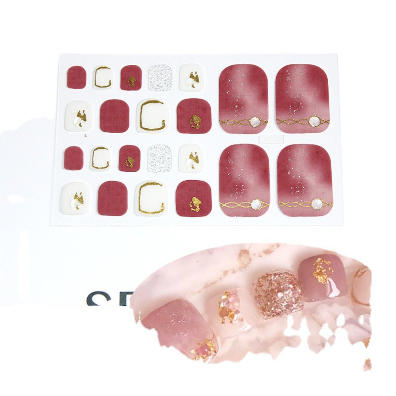 Full Hot Rhinestone Ornament Feet Color Nail Stickers