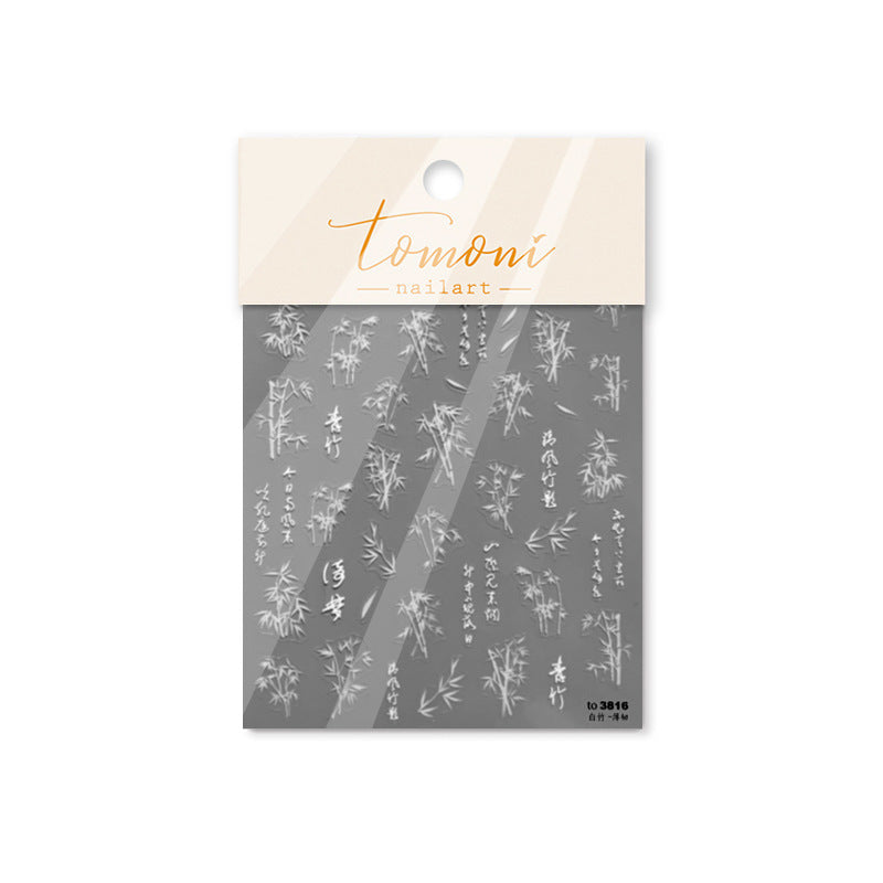 Thin Tough Paper Bamboo Retro National Nail Stickers