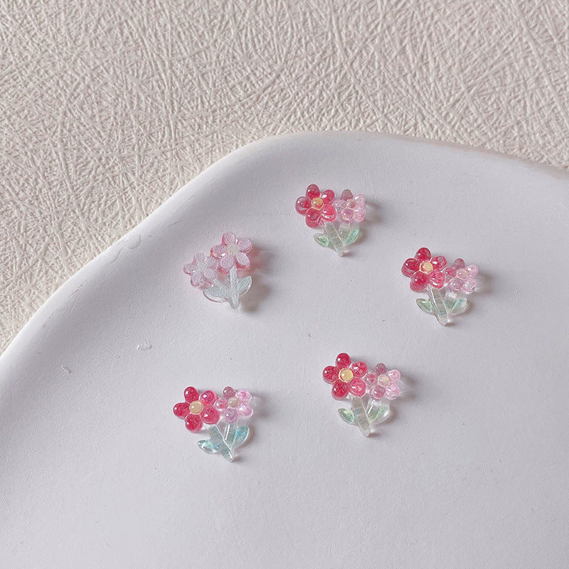 Three-dimensional Resin Fresh Flower Fingernail Decoration Nail Care Nail Art