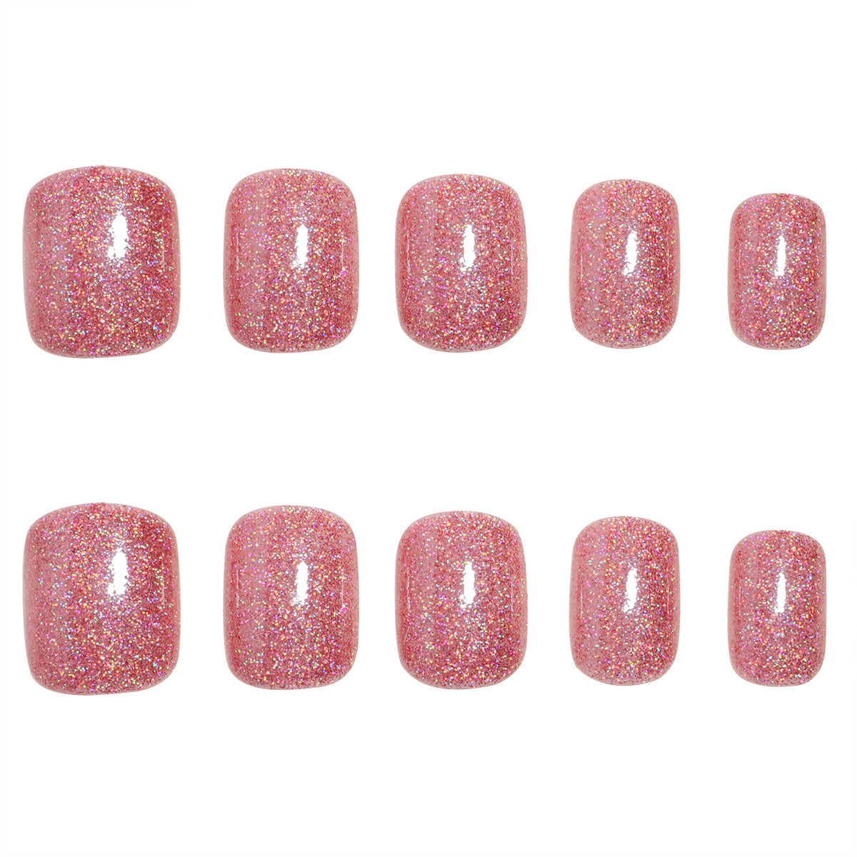 Faux ongles courts carrés roses