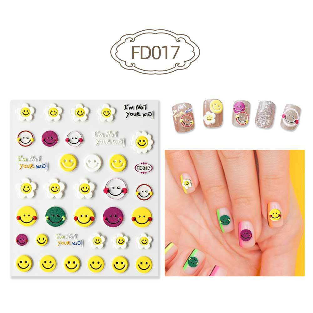 Three-dimensional Relief Cute Cartoon White Cloud Nail Stickers