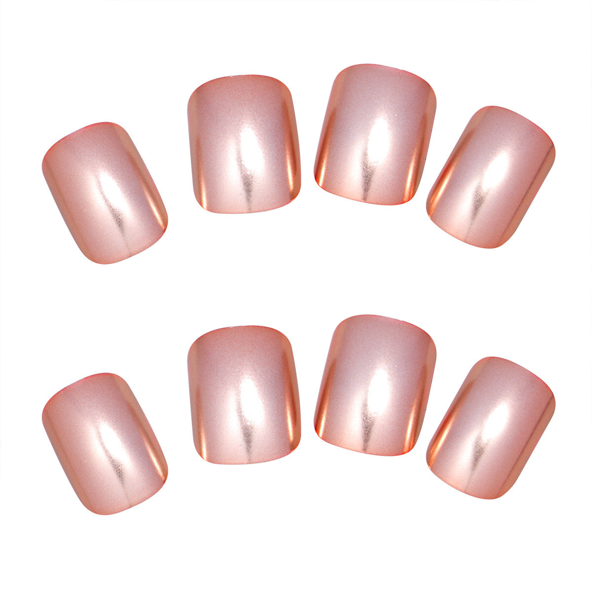 Faux ongles courts électroplaqués dorés, patch portable pour nail art