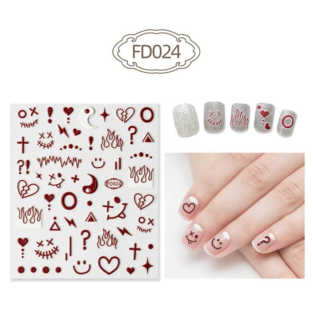 Three-dimensional Relief Cute Cartoon White Cloud Nail Stickers