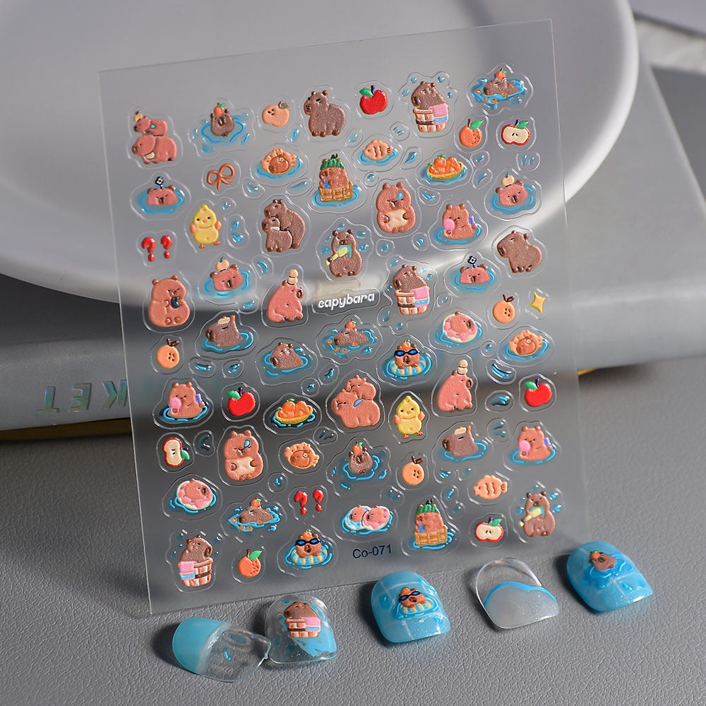 Pattern Sun Auspicious Gilding Texture Three-dimensional Love Nail Stickers