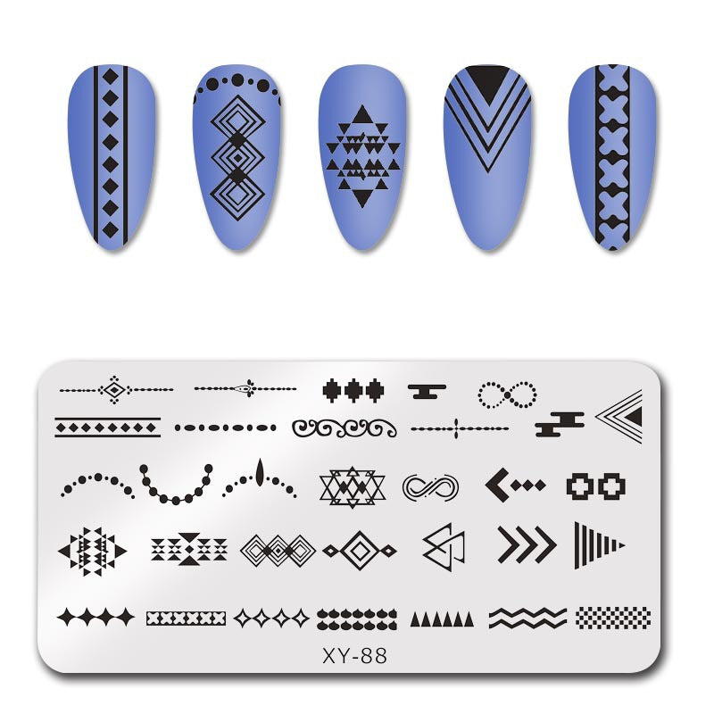 Plate Rectangle Transfer Print Template Christmas Snowflake Nail Tool Set