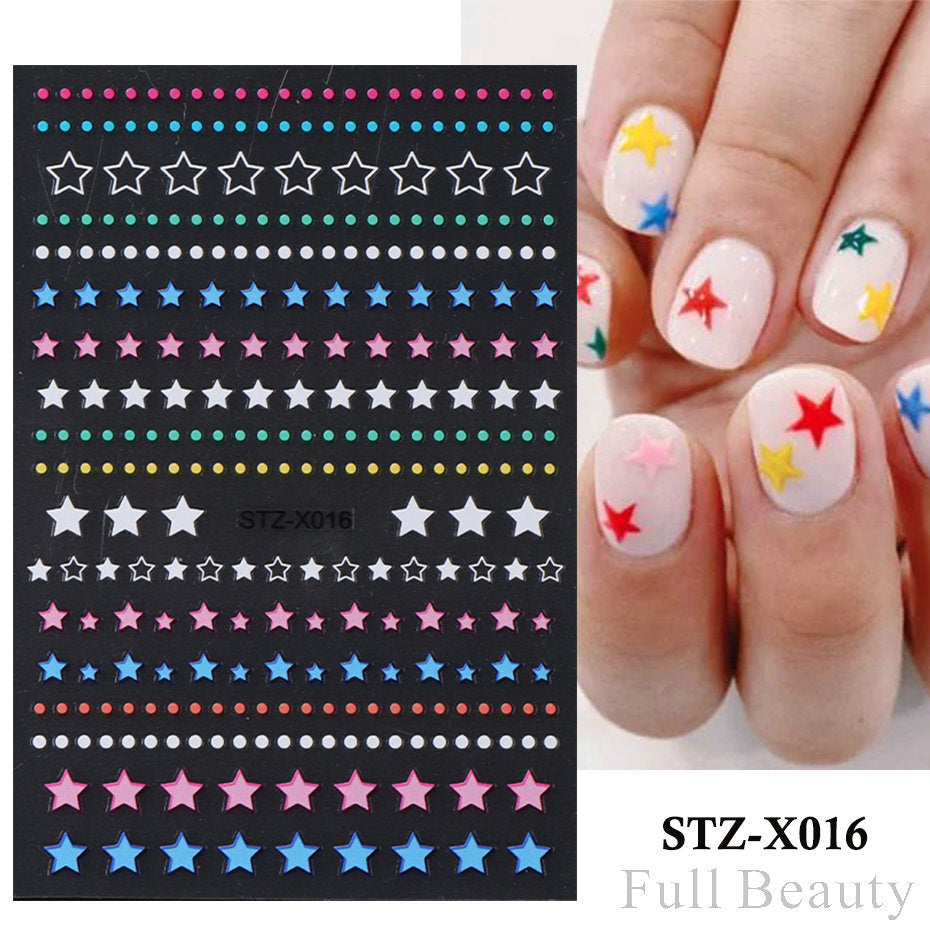 Gold Transparent Frosted Bottom Asterism Adhesive Nail Care Nail Art