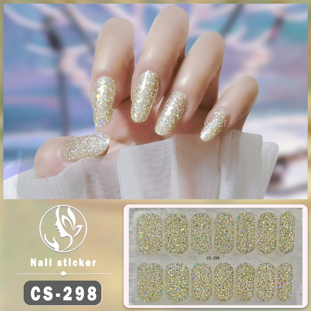 Four-color Powder Gel Oil Film Waterproof Nail Stickers