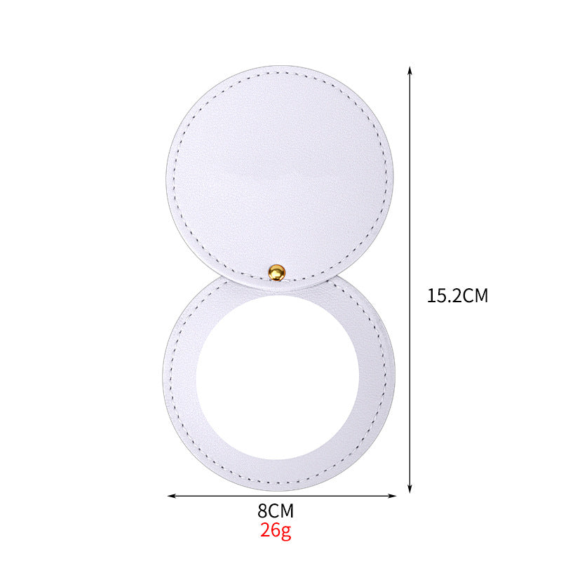 Boîte ronde portable en cuir pour accessoires de maquillage