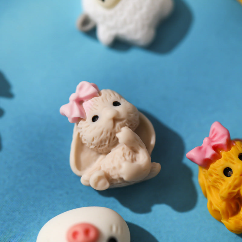 Cute Rabbit Lamb Pig Puppy Animal Resin Nail Care Nail Art