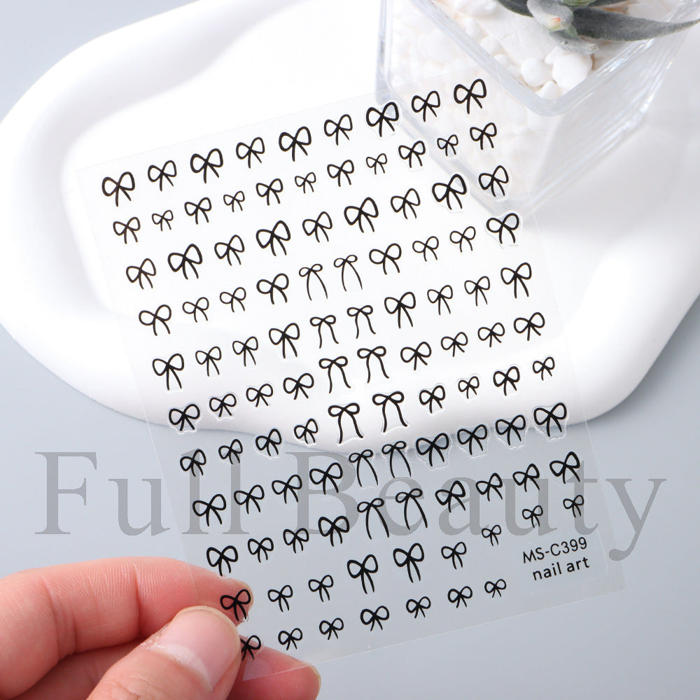 Bow Ribbon Butterfly Style Simple Adhesive Nail Stickers