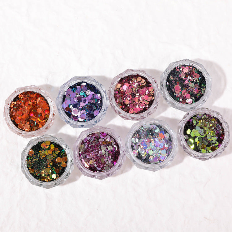 Sequins Flash Gradient Dream Color Mixed Chameleon Nail Care Nail Art