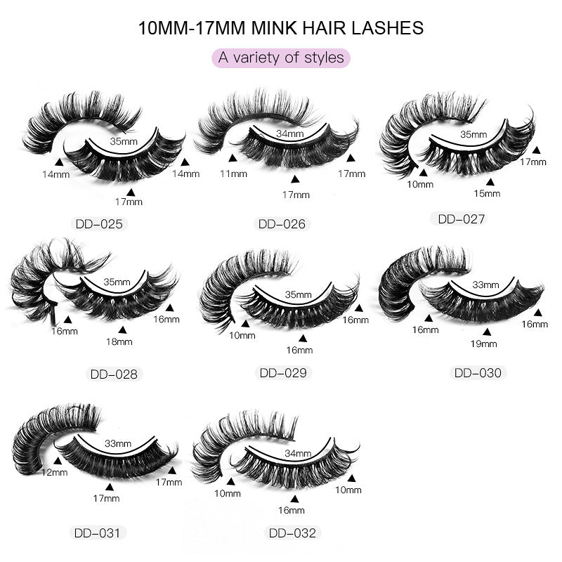 Large Volume Eyelashes Pair Three-dimensional Cross Artificial Mink False Lashes