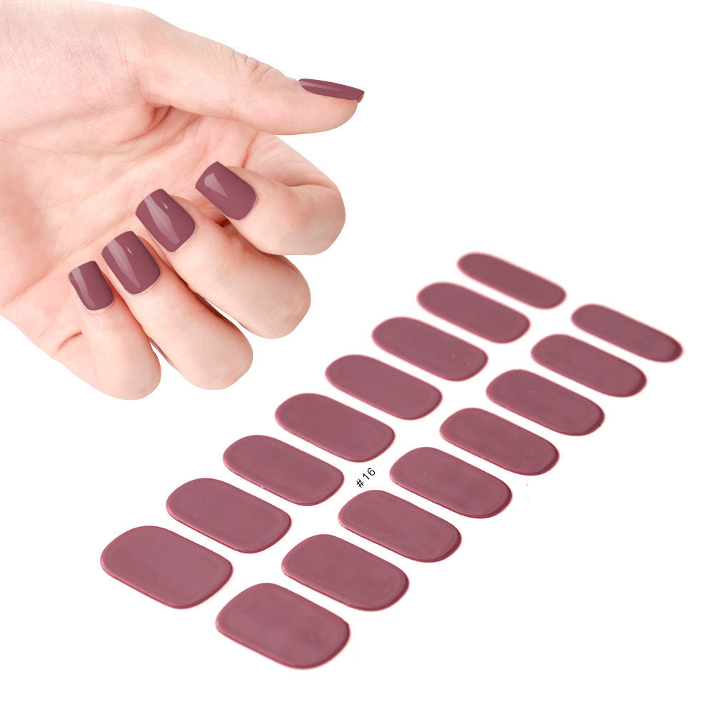 Autocollants pour ongles en papier de couleur pure, durables et imperméables