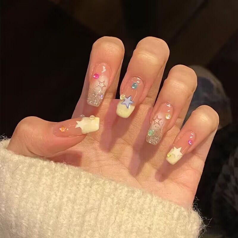 Handmade Therapy Wearing French Hollow Finished Nail Stickers