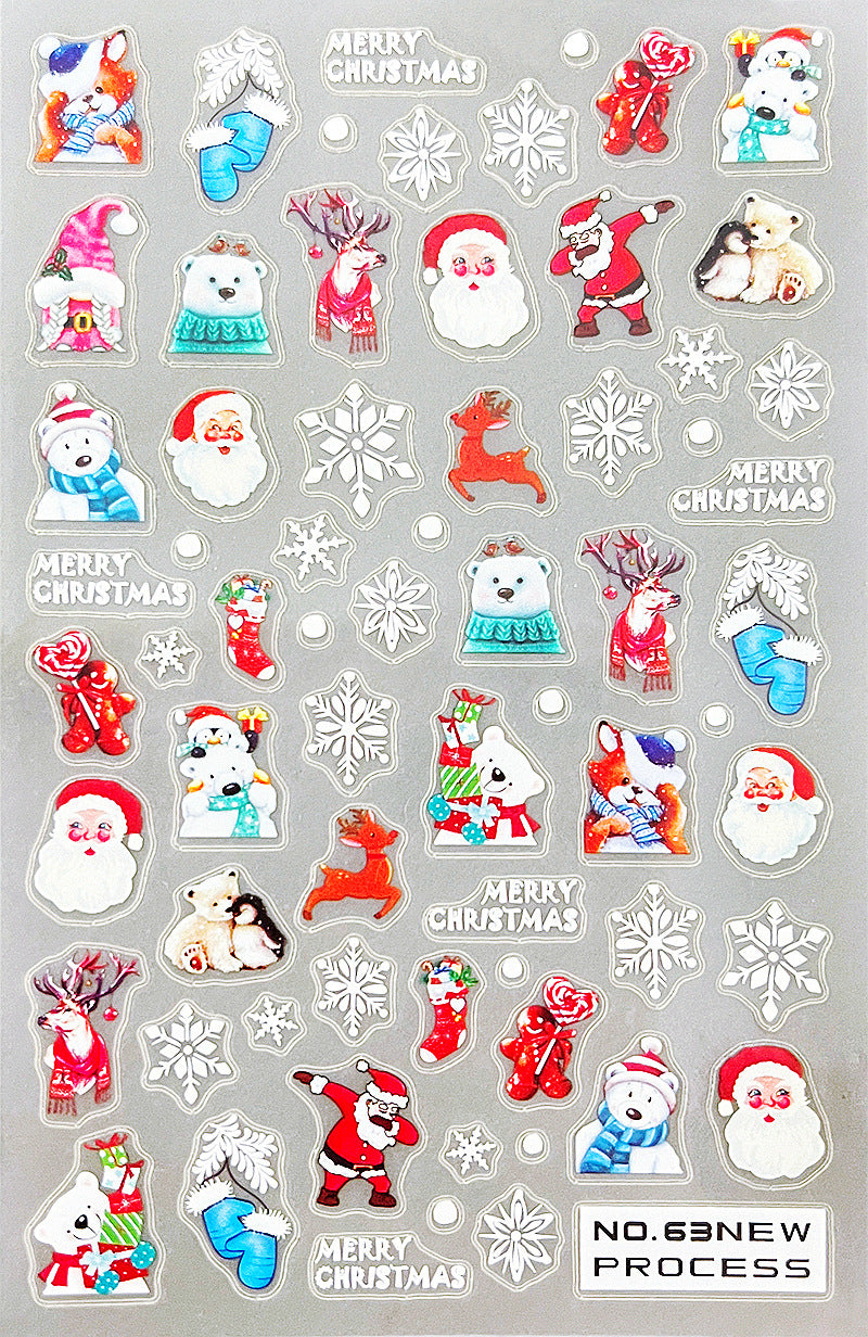 Live Broadcast Christmas Halloween Marine Maple Nail Stickers