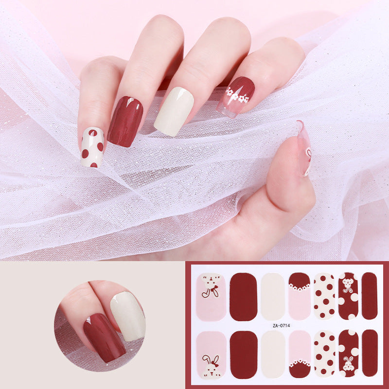 Flower Imitation Diamond Waterproof Love Paper Nail Stickers