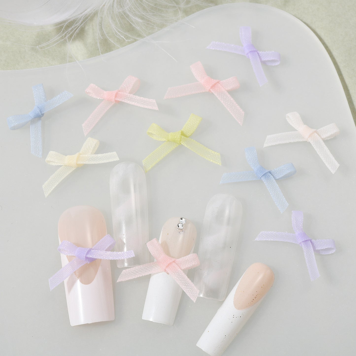 Ribbon Bow Ornament Dream Organza Ballet Nail Care Nail Art