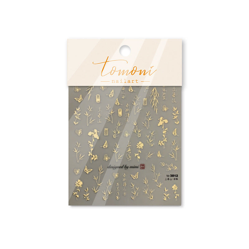 Manicure Gold Foil Retro National Style Nail Stickers