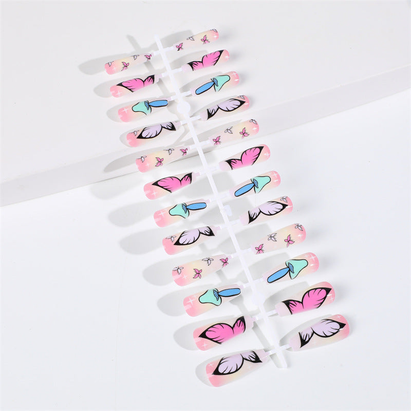 Ballet Big Head Mushroom Butterfly Wear Nail Stickers