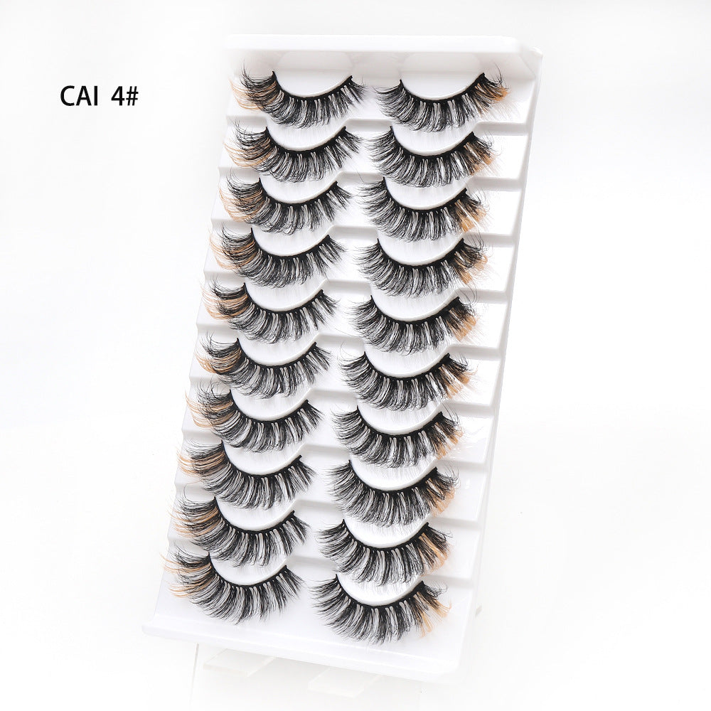 Pairs Of Colored Eyelashes Messy Thick False Lashes