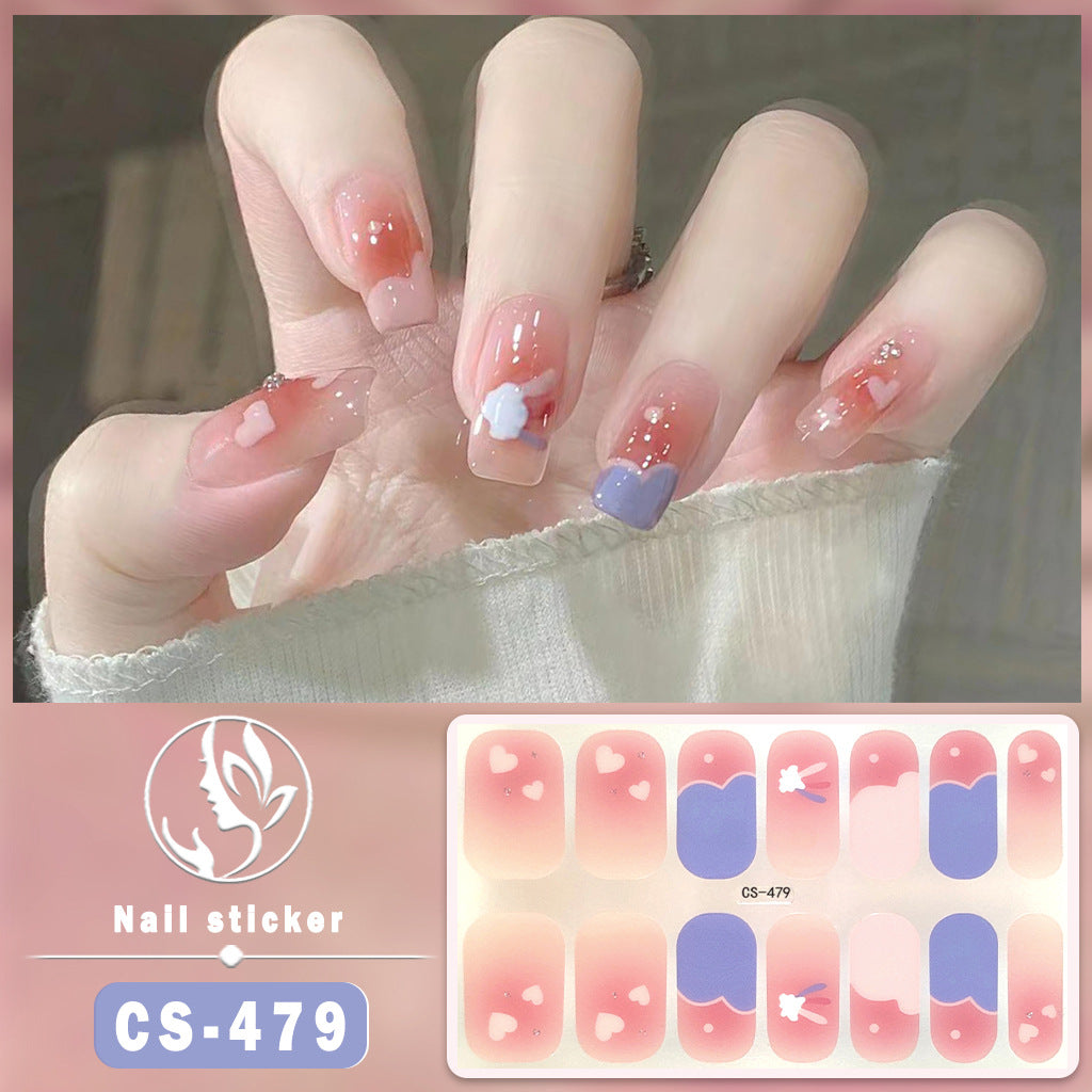 Autocollants pour ongles en gel imperméables avec motif de fleurs de vent