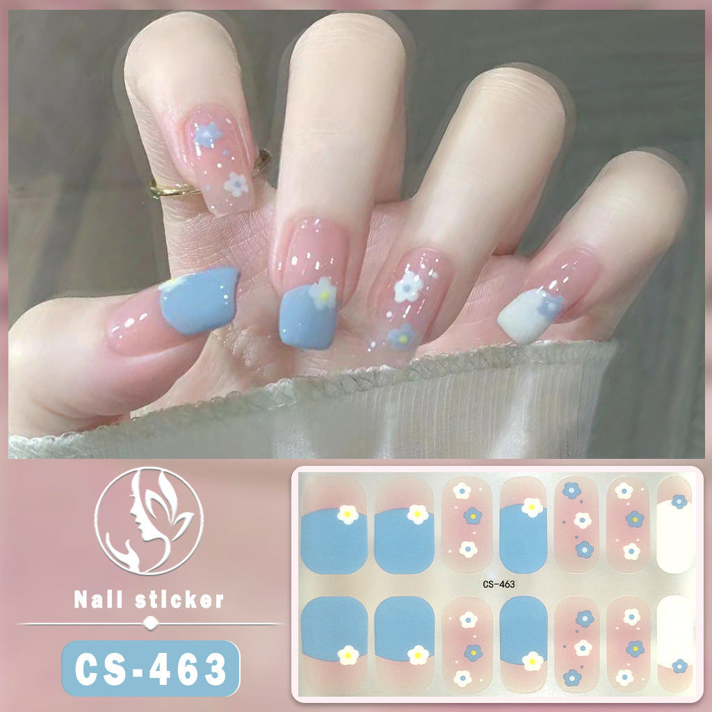 Autocollants pour ongles en gel imperméables avec motif de fleurs de vent