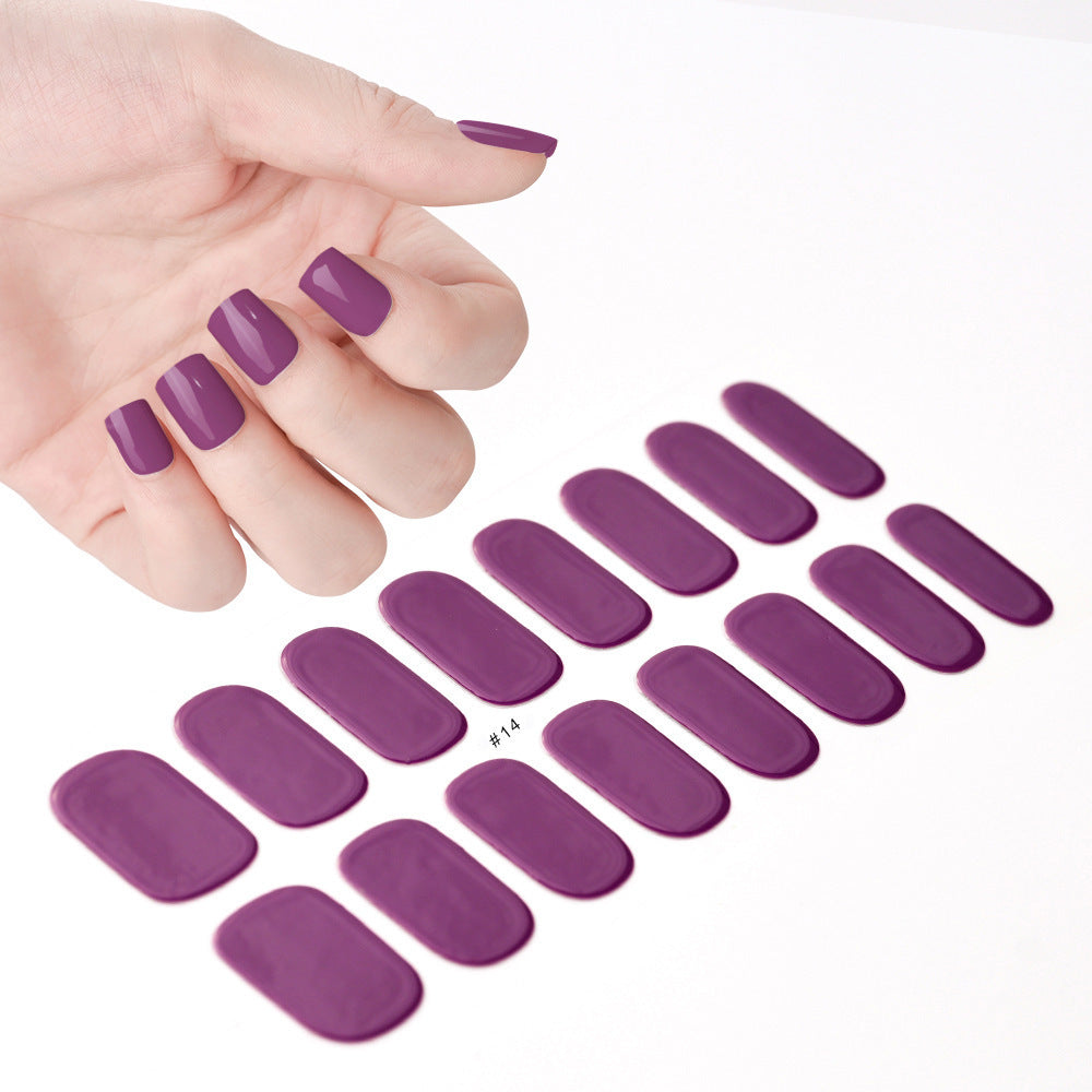 Autocollants pour ongles en papier de couleur pure, durables et imperméables