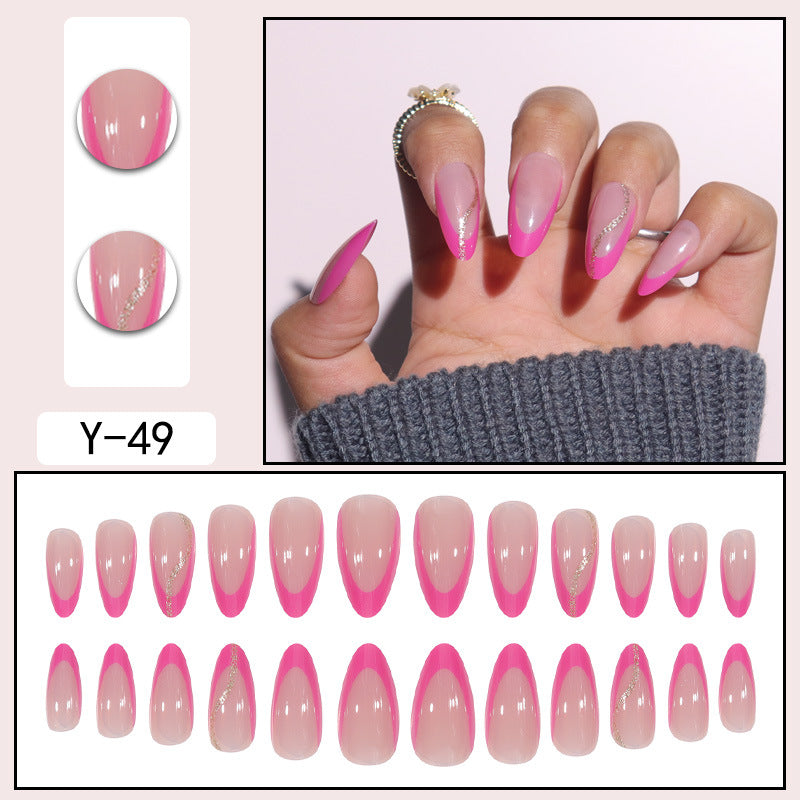 Manucure Patch Amovible Faux Ongle Court Finition Nail Art