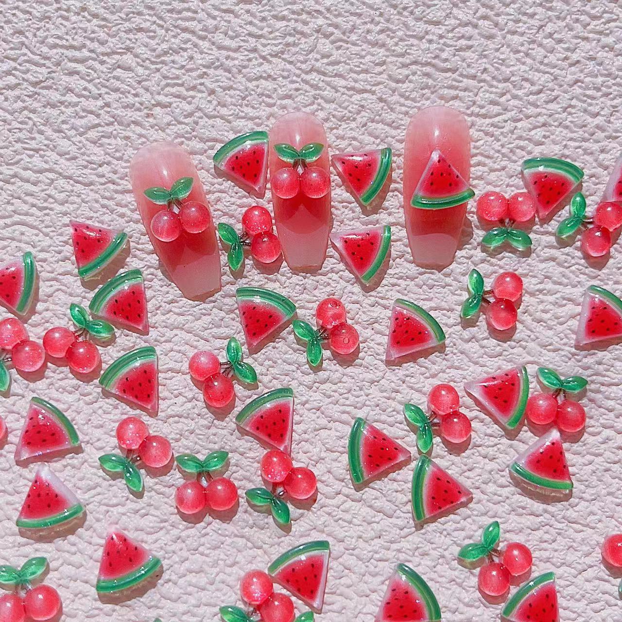 Fresh Frozen Fruit Series Watermelon Cherry Nail Care Nail Art