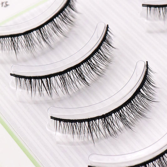 Women's Short Eyelashes Hard Stem Natural Soft Thick Can False Lashes