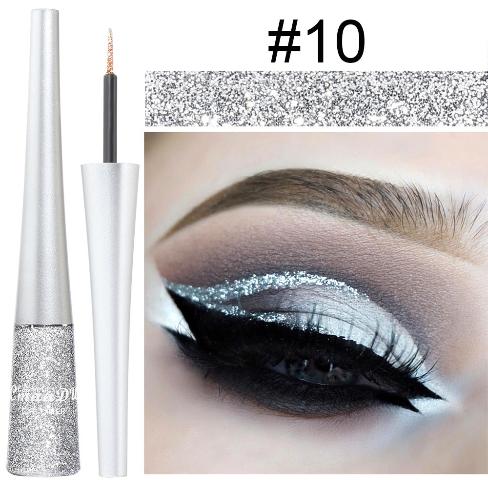 Eyeliner liquide à paillettes colorées et brillantes