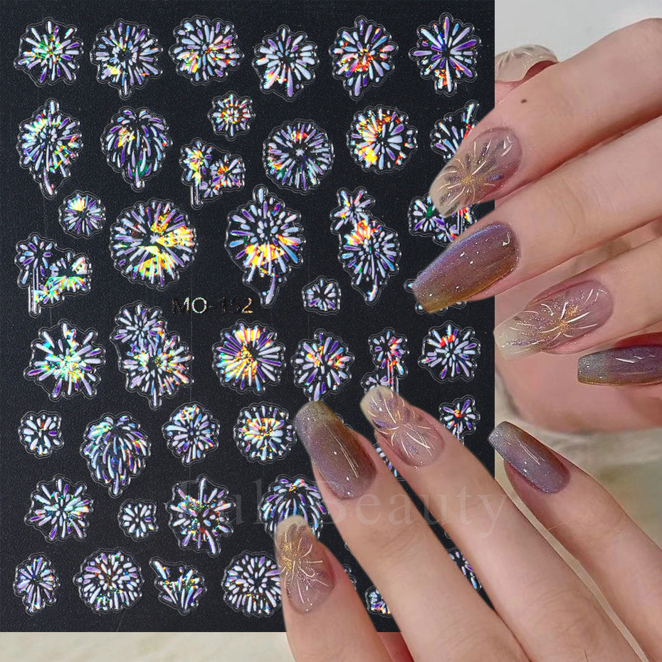 Dopamine Fireworks Series Gradient Dream Color Nail Stickers