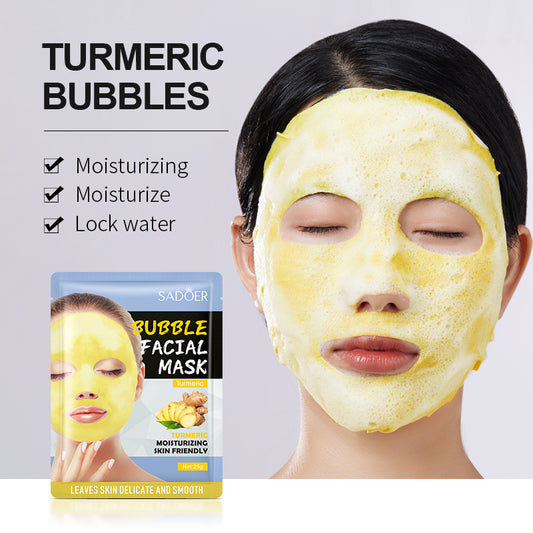 Masque à bulles anglais Soin nettoyant en profondeur au curcuma pour le visage