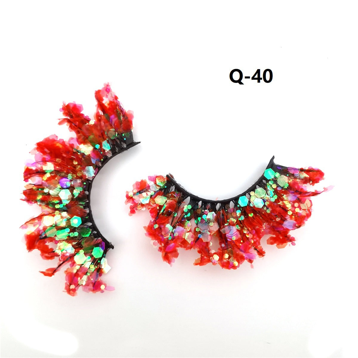 Fluorescent Luminous Sequins Eyelashes Color Thick False Lashes