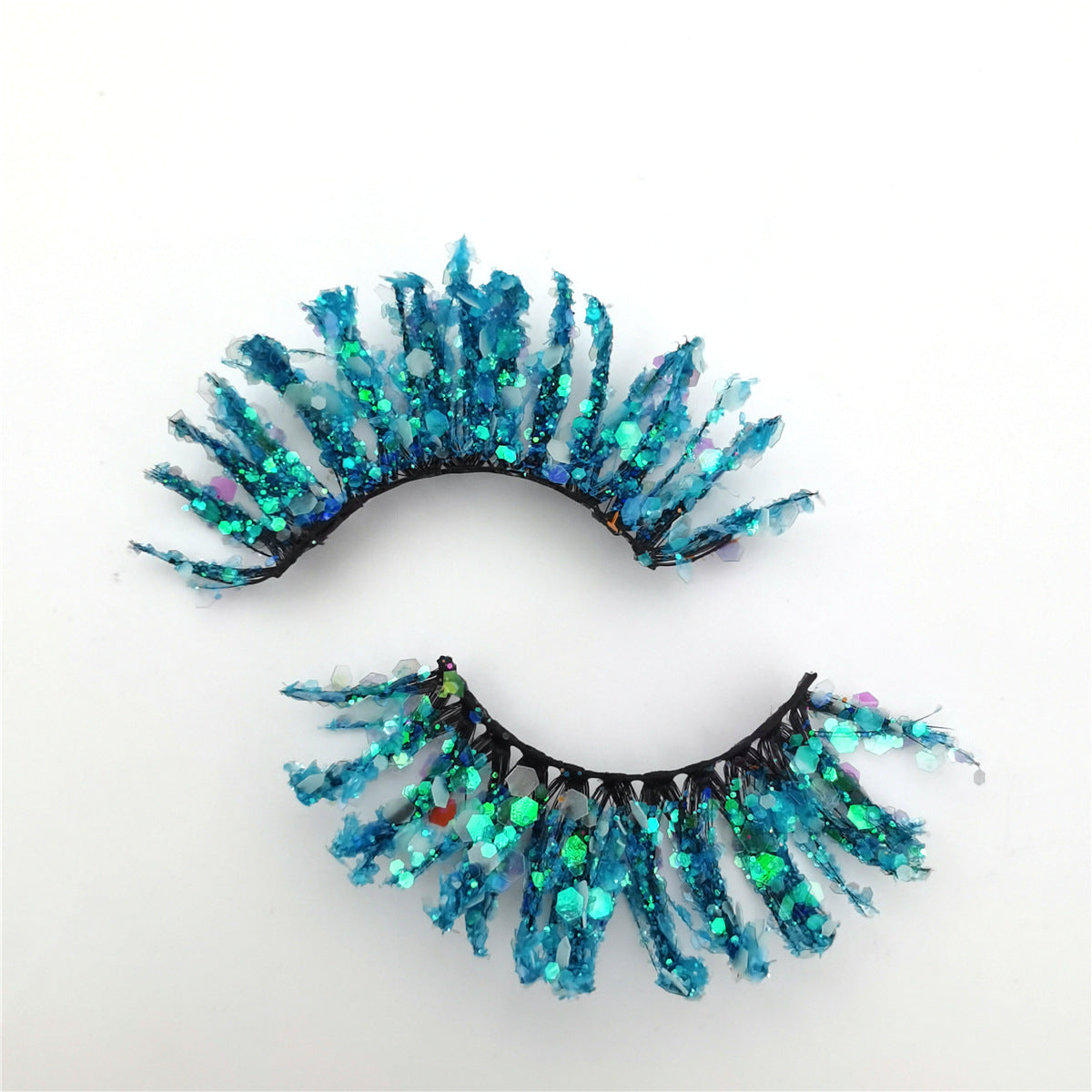 Fluorescent Luminous Sequins Eyelashes Color Thick False Lashes