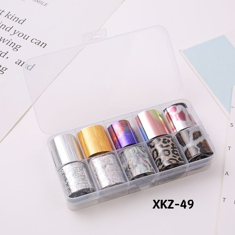 Flower Starry Sky Paper Color Boxed Lace Transfer Printing Nail Care Nail Art